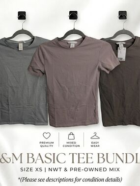 ✨H&M 3-Pieces Basic Tee Bundle ✨ XSmall